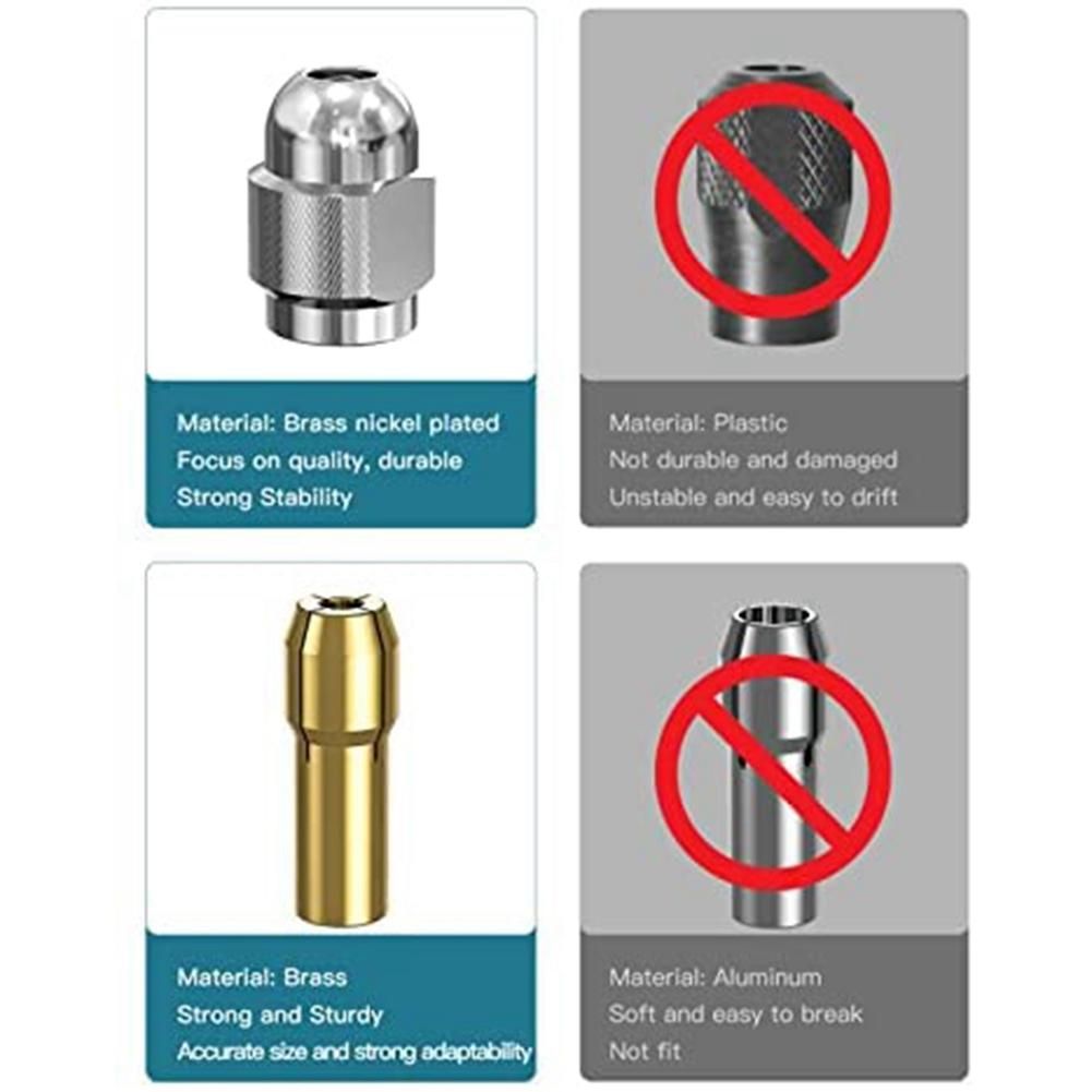 10Pcs Brass Collet for  Repment 4485 Quick Change Drill Nut Tool Set with Two Metal Change Collet Nut