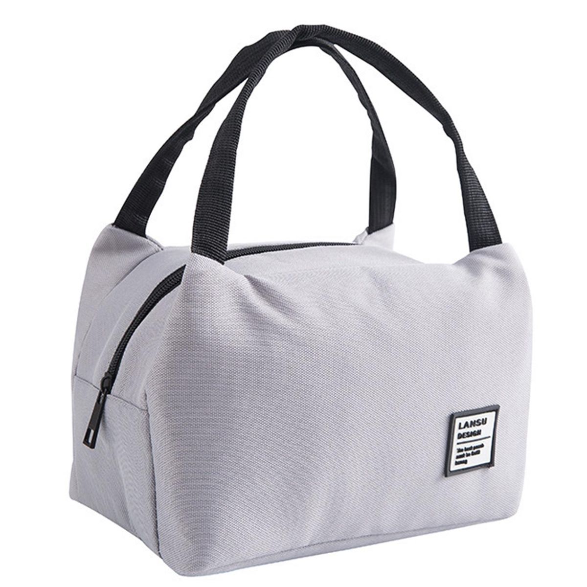 Bento Storage Bag Simple Thermal Insulation Lunch Box Tote Bag Grey