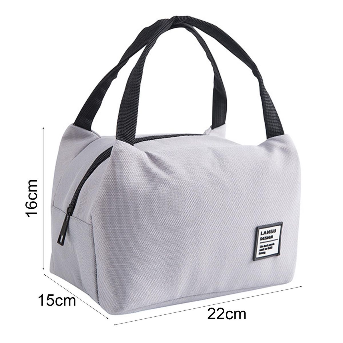 Bento Storage Bag Simple Thermal Insulation Lunch Box Tote Bag Grey