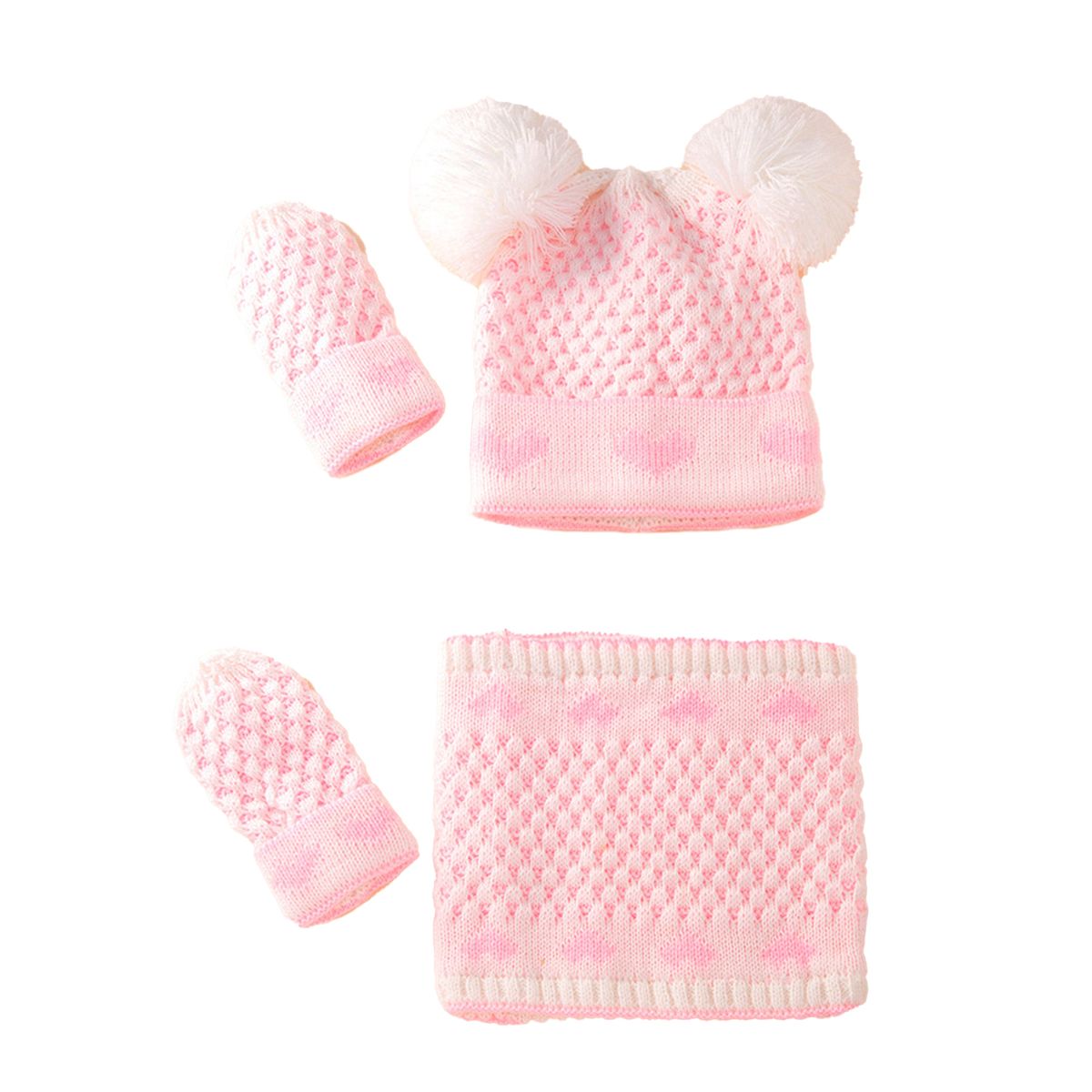 LAOdou 1 Set Beanie Hat Keep Warmth Thickened Skin-friendly-Pink