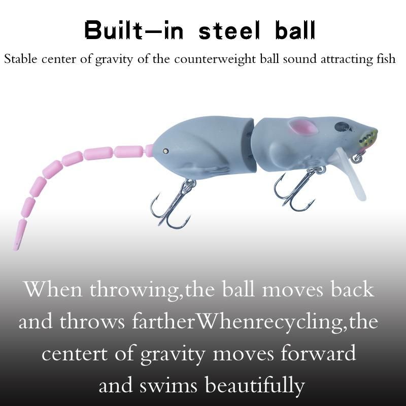 Artificial Fishing Lure Plastic Mouse Lure Rat Bait with Hoo