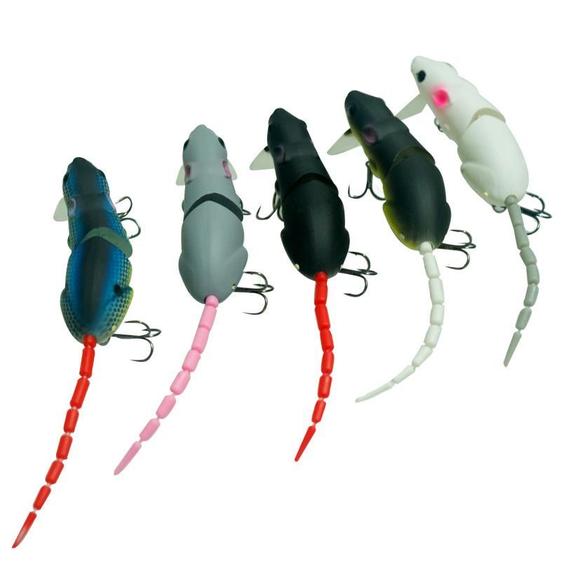 Artificial Fishing Lure Plastic Mouse Lure Rat Bait with Hoo