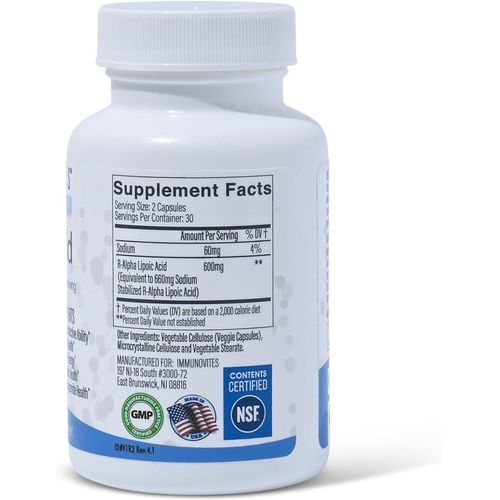 R-Alpha Lipoic Acid 600 Mg Per Serving 60 Capsules