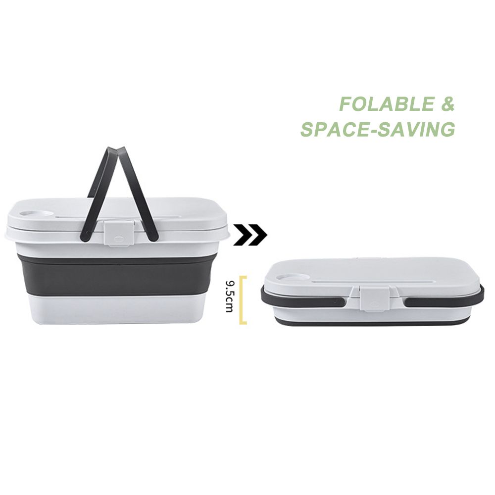 Multi-Function Foldable Picnic Basket Food Tray Table For