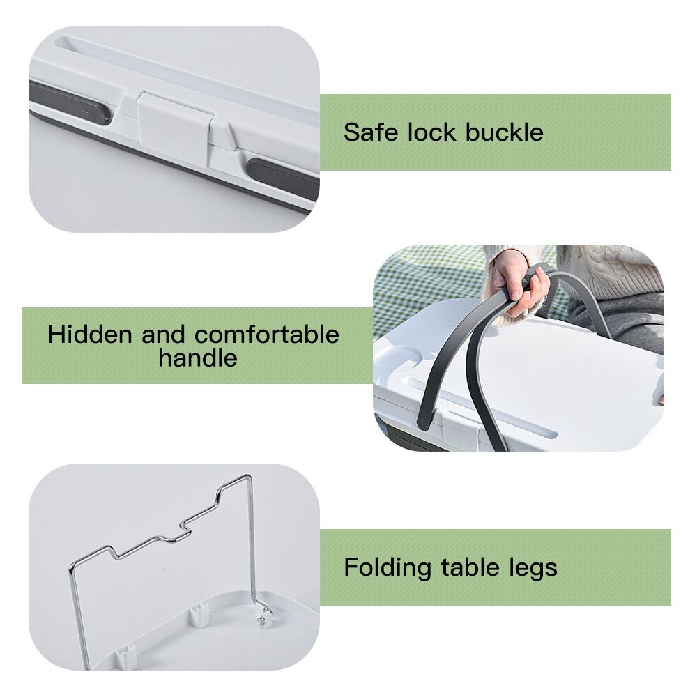 Multi-Function Foldable Picnic Basket Food Tray Table For
