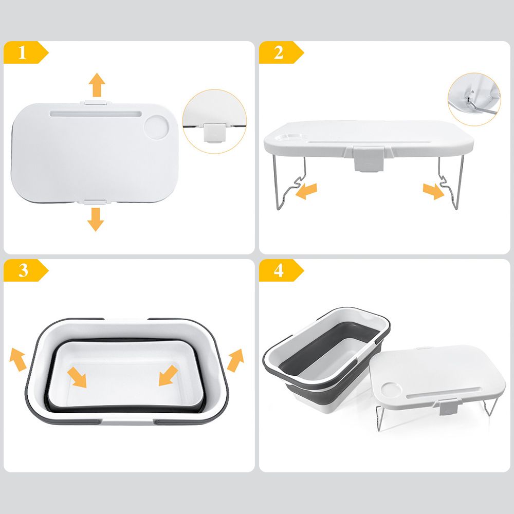 Multi-Function Foldable Picnic Basket Food Tray Table For