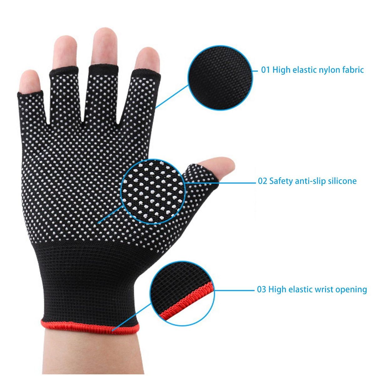 1 Pair Sports Open Finger Fishing Tea Picking