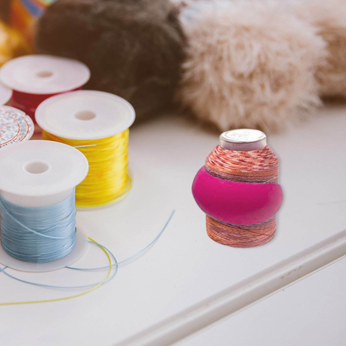 12x Embroidery Thread Spools Saver Silicone Spool Huggers Sewing Pink