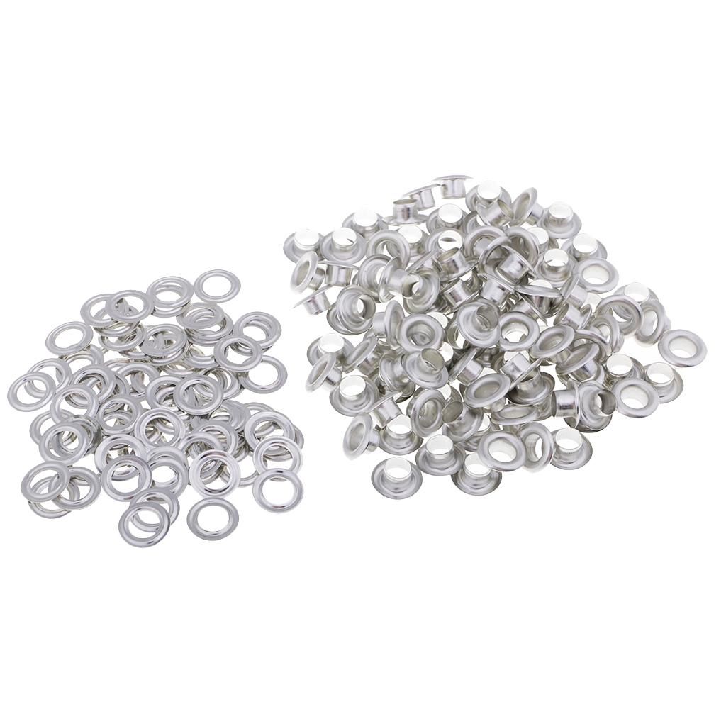 100 Pairs Metal Grommets Eyelet With Washers 8 X 4mm