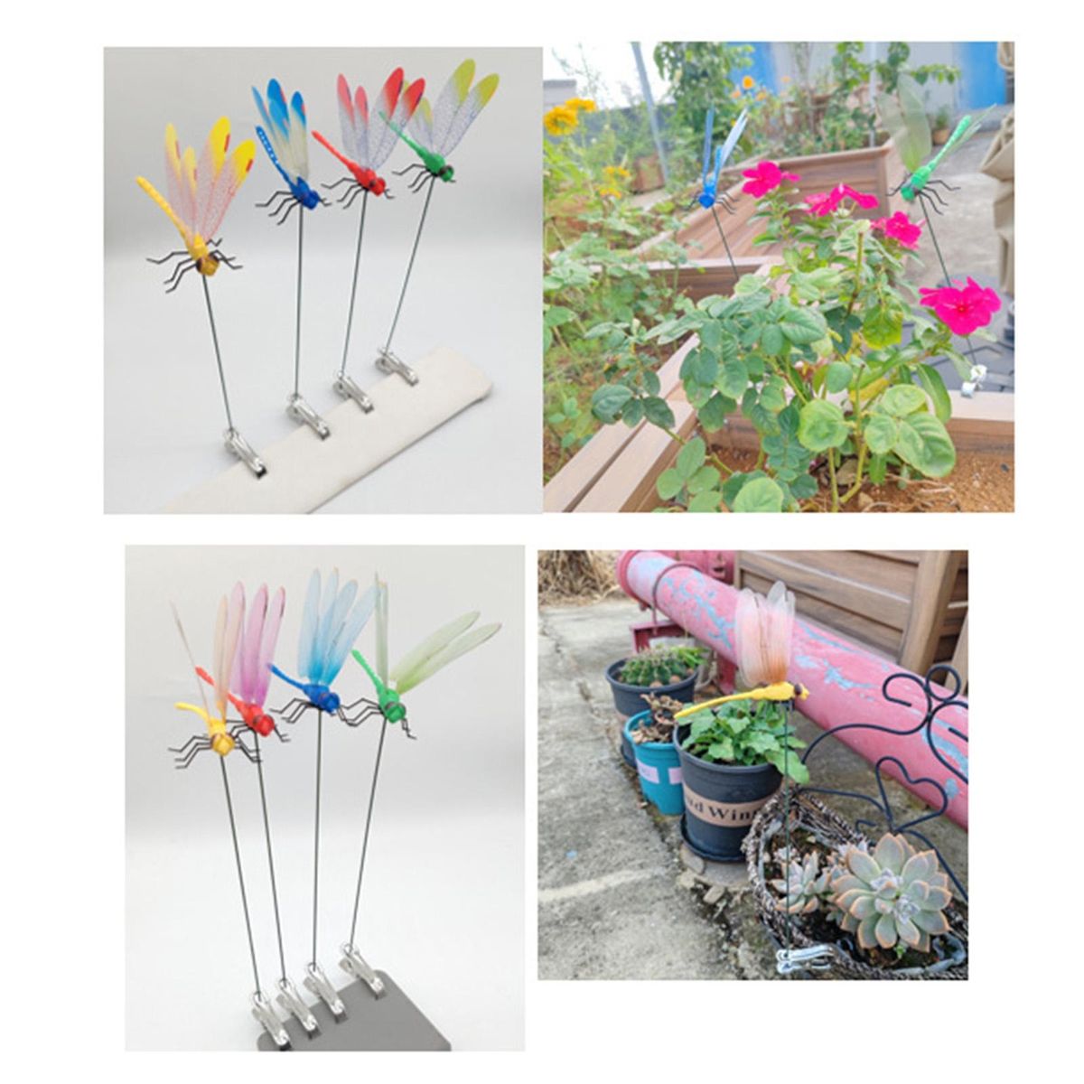 Dragonfly Clip Set Vibrant Waterproof Dragonfly Clips Realistic Multicolor