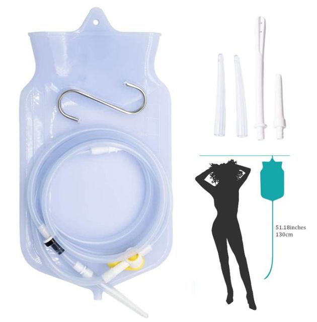 Enema Bag Kit For Colon Cleansing Enema Bag Silicone Hose