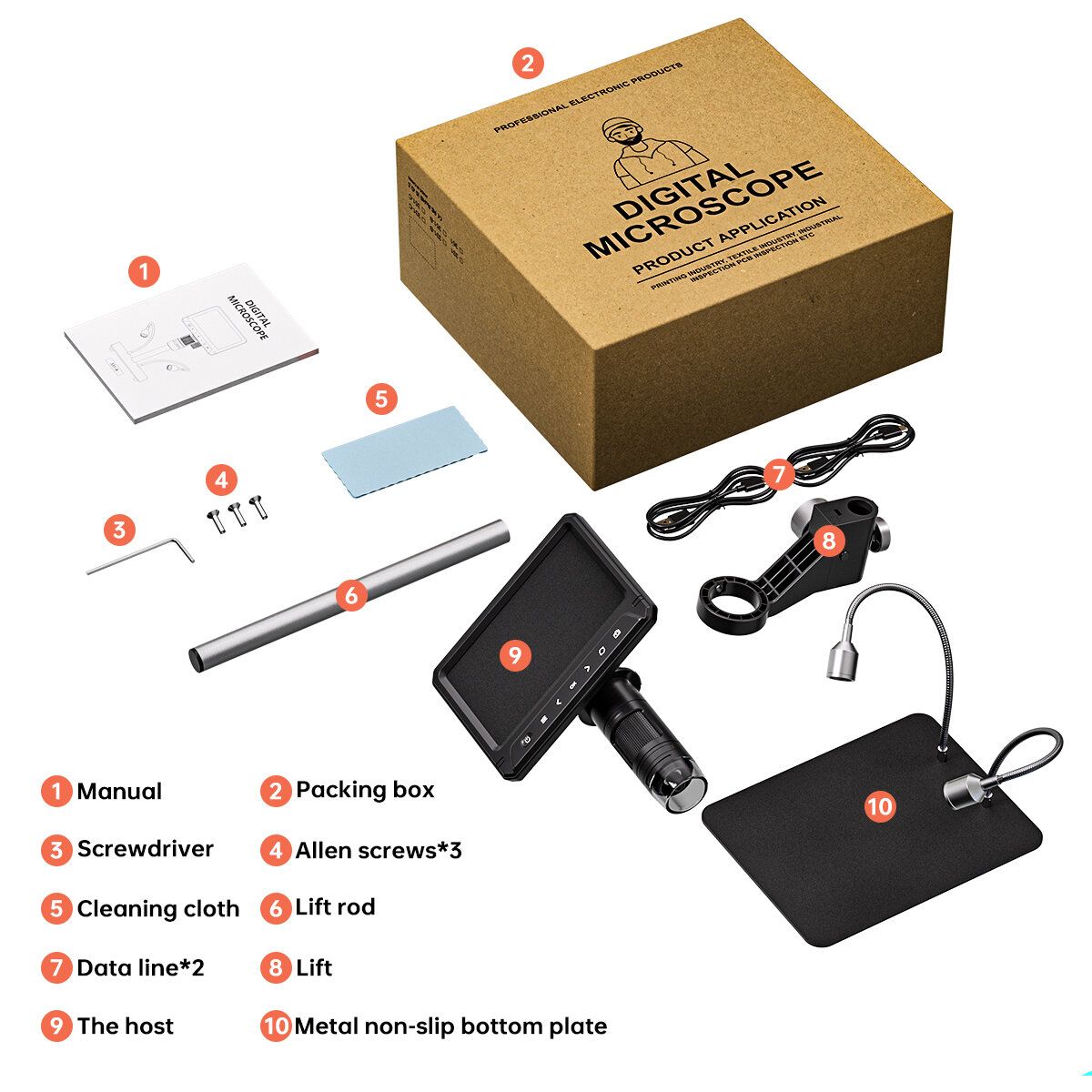INSKAM 331-A 1600X 12MP HDMI USB Digital Microscope Camera