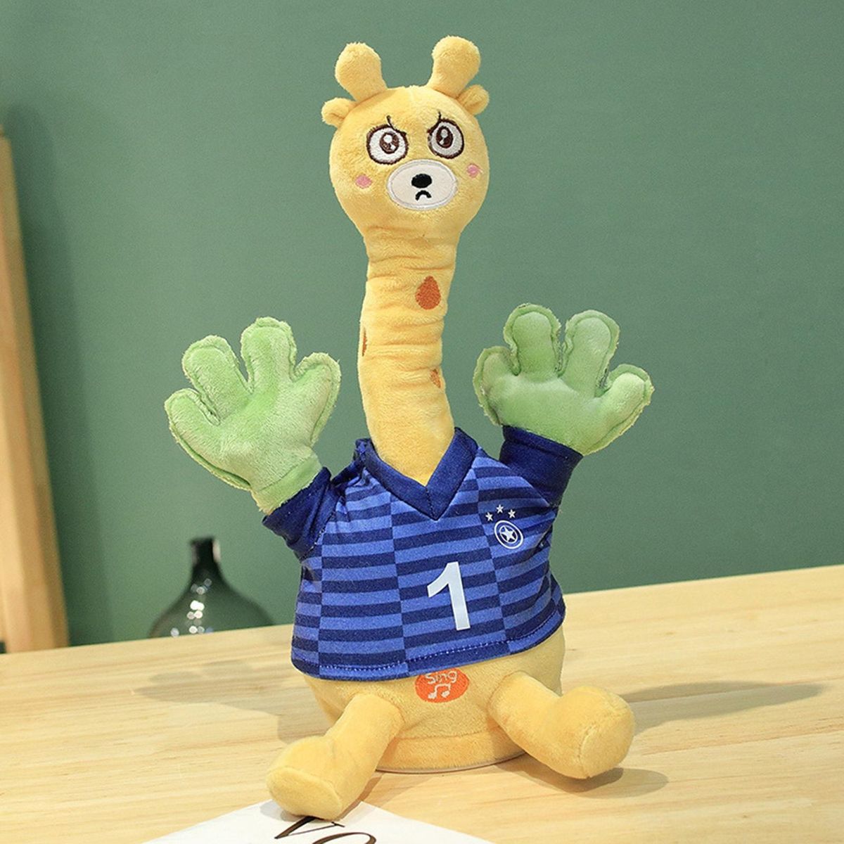 30cm Plush Duck Doll Electric Chick Giraffe Duck Plush Toy Mascot Doll Dark Blue