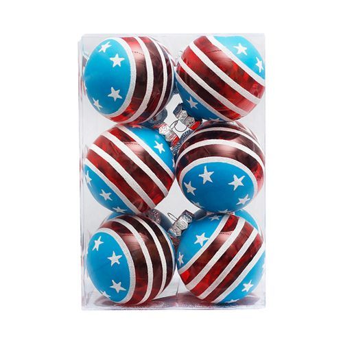 12PCS Independence Day Balls Set 8cm Christmas Tree Pendant