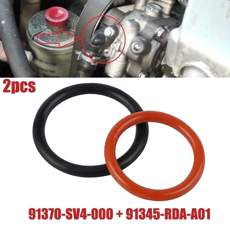 For Power Steering Pump Rubber Inlet & Outlet O-Ring Seals 2 Pcs KIT 91345--A0191370-SV4-000