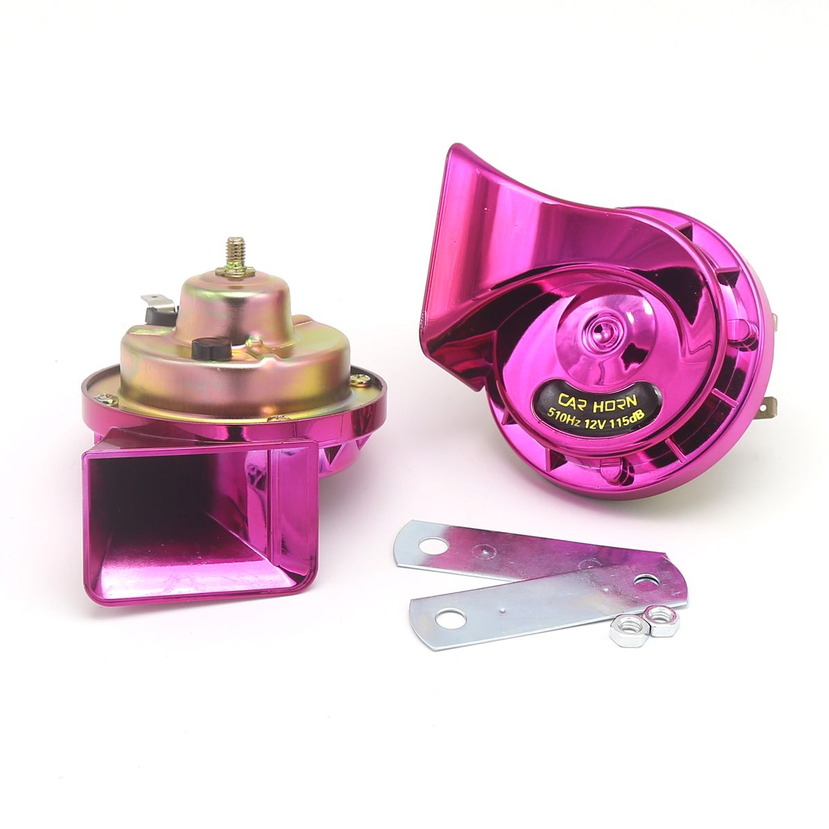 12V 2Pcs Loud Air Electric Snail Horn Dual Tone Snail Horn