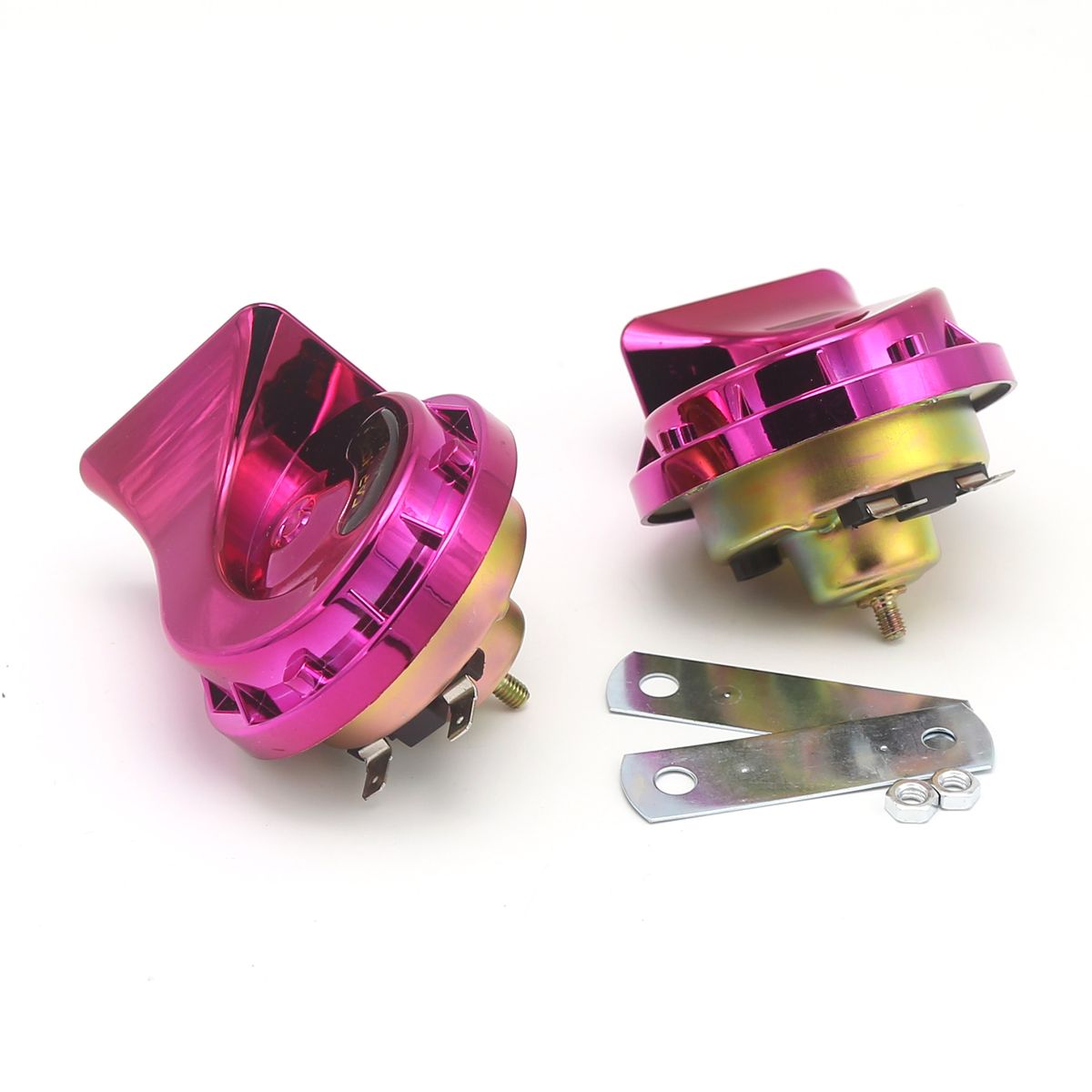 12V 2Pcs Loud Air Electric Snail Horn Dual Tone Snail Horn