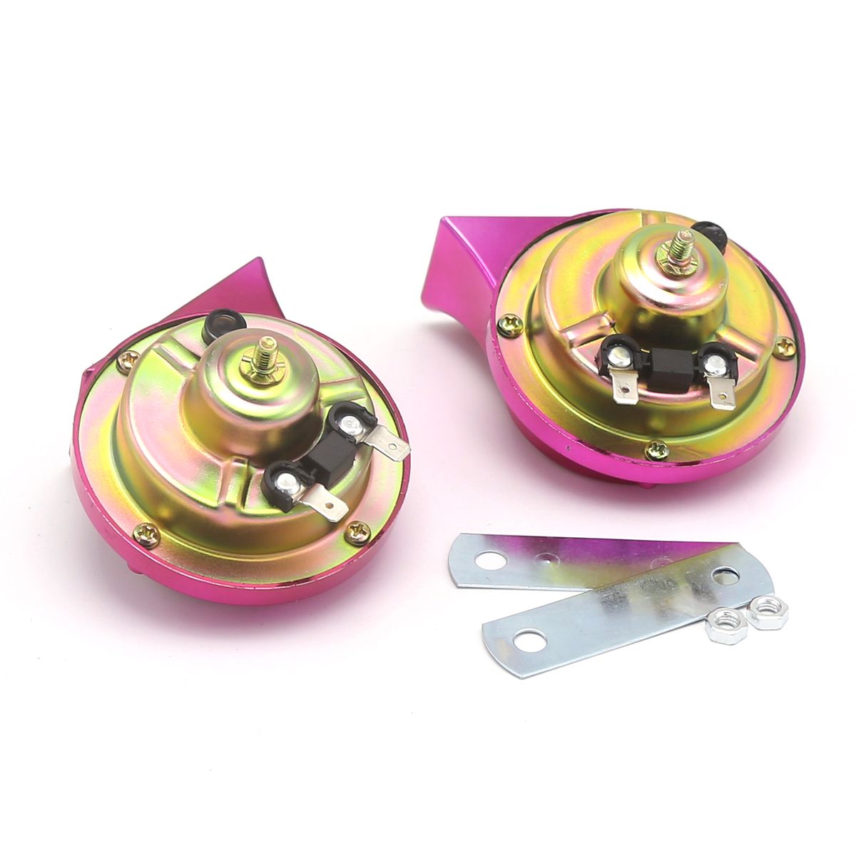 12V 2Pcs Loud Air Electric Snail Horn Dual Tone Snail Horn