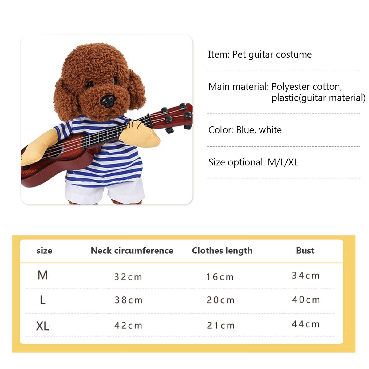 Pet Guitar Costume Dog Costume Funny Cat Clothes Pet Clothes