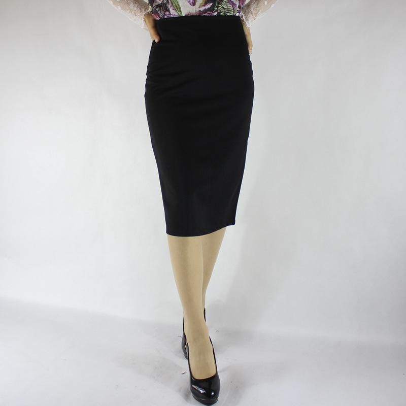 Spring/Summer Mid length Knee Length One Step Skirt with Split Back Wrap Hip Skirt for Large Women