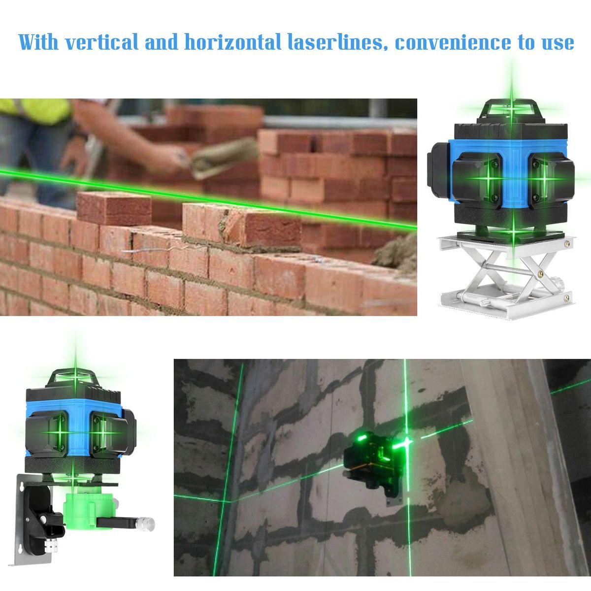 Multifunctional 16 Lines Level Tool Vertical Horizontal Crossline APP Remote Control with Self-leveling Function with 1.2M 3 Heights Adjustable Alloy Extension Bar Tripod Stand