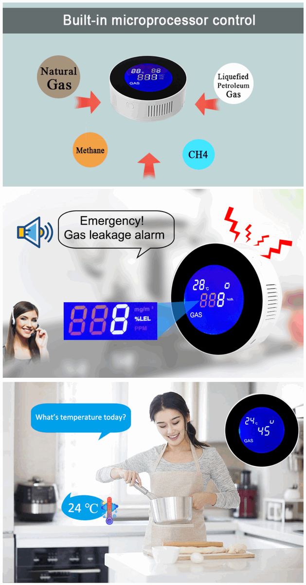 Smart Life Wifi Combustible Gas Leak Detector