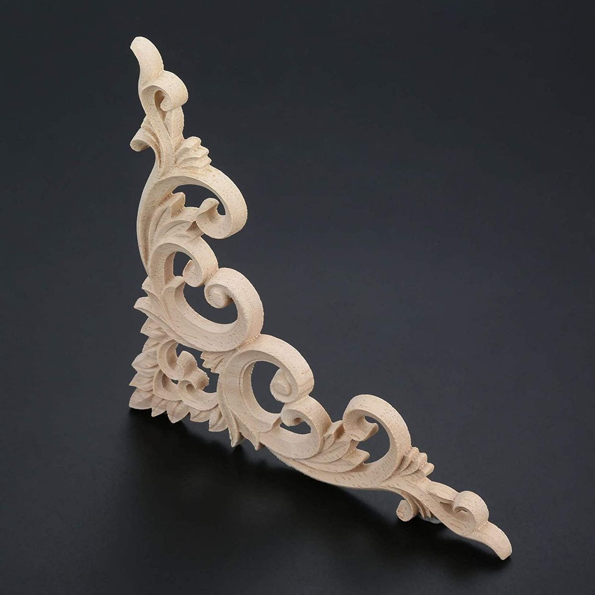4Pcs/Set Wood Carved Corner Onlay Applique Unpainted Frame