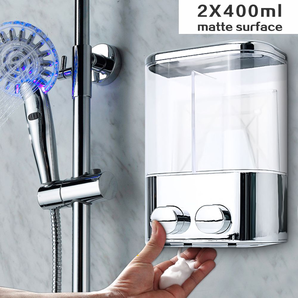 Double Wall Mount Soap Shampoo Shower Glue Dispenser Liquid