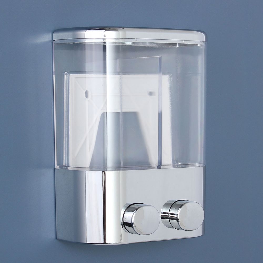 Double Wall Mount Soap Shampoo Shower Glue Dispenser Liquid