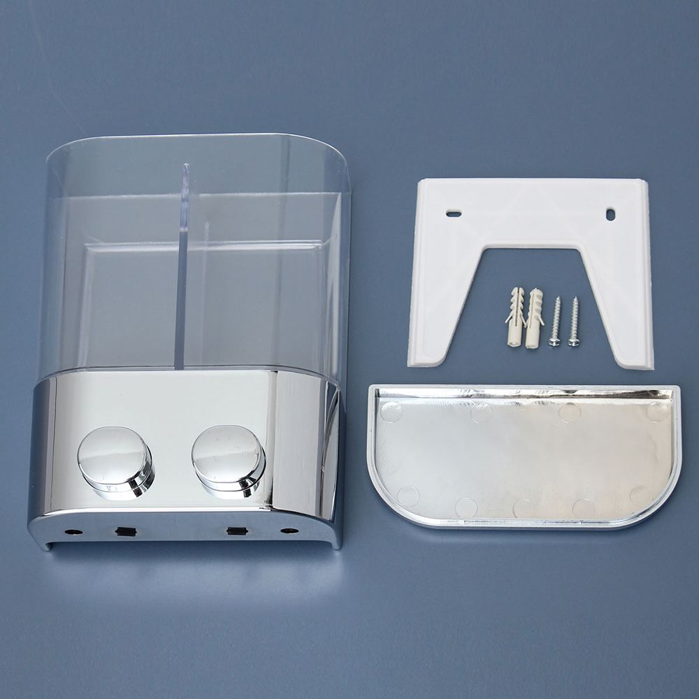 Double Wall Mount Soap Shampoo Shower Glue Dispenser Liquid