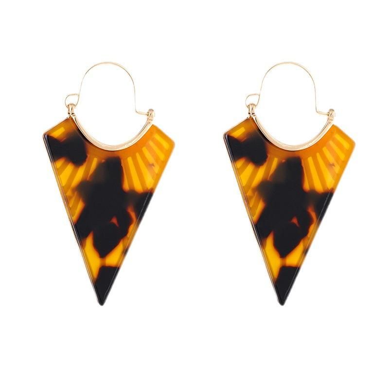 New Original Retro Irregular Alloy Hollow Acrylic Earrings Female European and American Plate Earrings