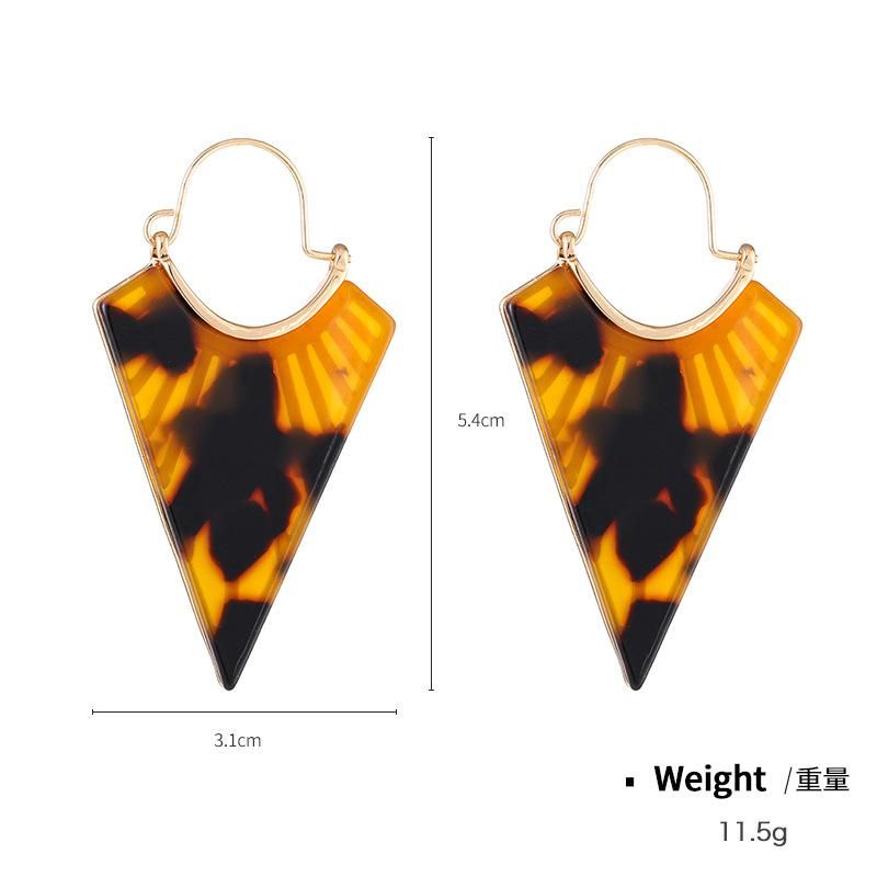 New Original Retro Irregular Alloy Hollow Acrylic Earrings Female European and American Plate Earrings