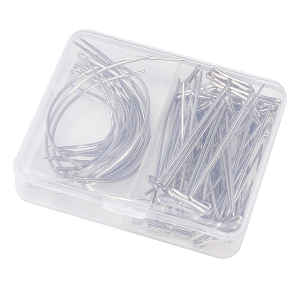 T Pins And C Curved Needles (2 Inch And 2.5 Inch) With Plastic Box,