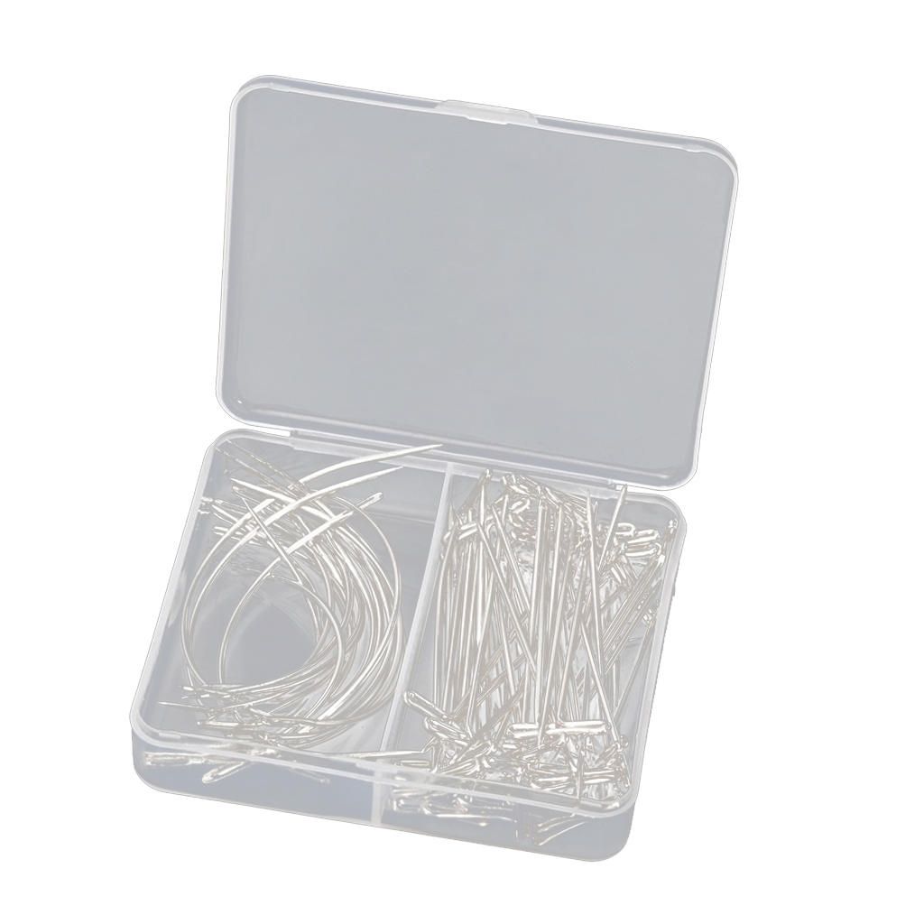 T Pins And C Curved Needles (2 Inch And 2.5 Inch) With Plastic Box,