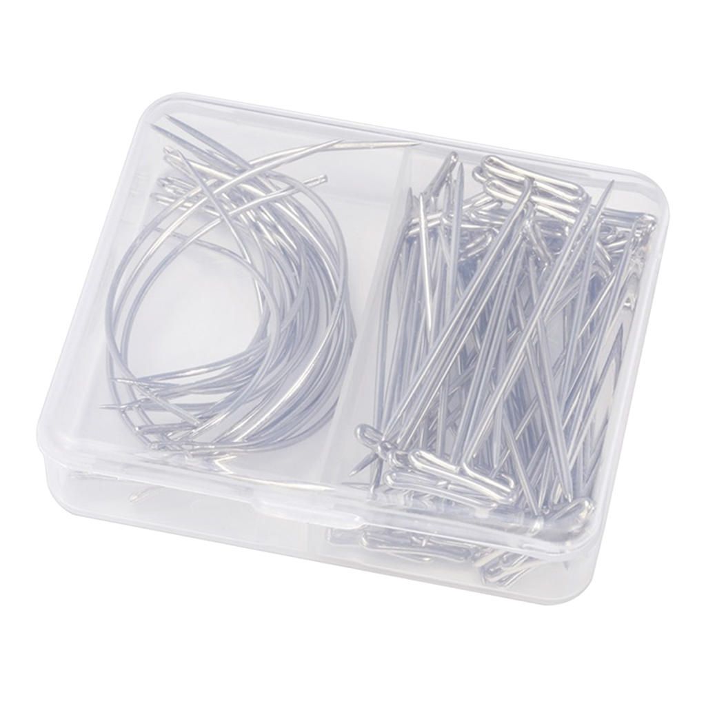T Pins And C Curved Needles (2 Inch And 2.5 Inch) With Plastic Box,