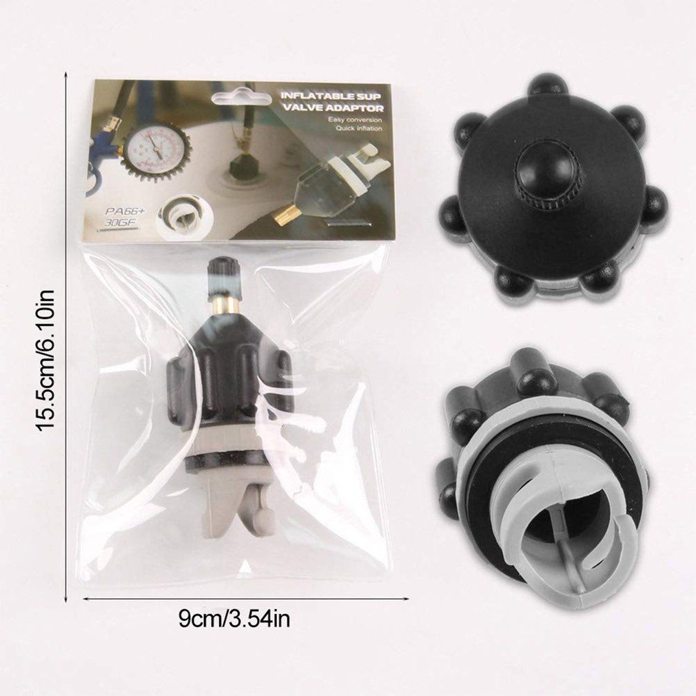 Neborn Canoe Kayak Pump Valve Adapter SUP Stand-Up Paddle Board Air Valve-black