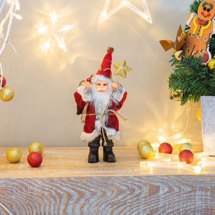 For Christmas Family Holiday Santa Doll Ornament Toy 22cm