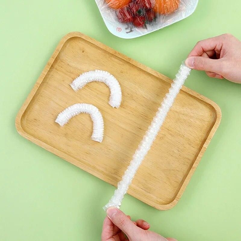 100pcs Disposable Fresh Cover Kithchen Refrigerator Food Anti-string Flavor Cling Film Cover Fruit Food Food Dust Meal Cover Bag