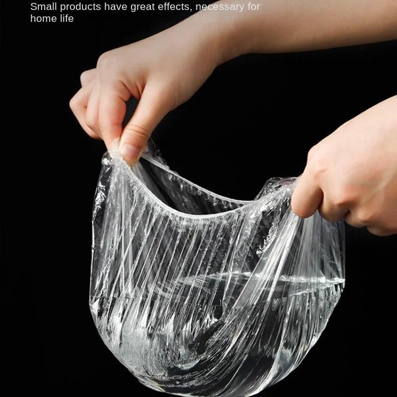 100pcs Disposable Fresh Cover Kithchen Refrigerator Food Anti-string Flavor Cling Film Cover Fruit Food Food Dust Meal Cover Bag