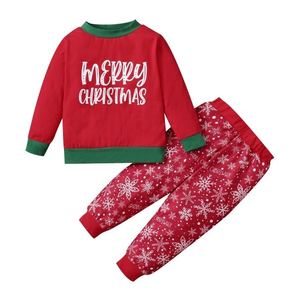 Boys/Girls Christmas Long Sleeve Shirt + Long Pants Cute Set