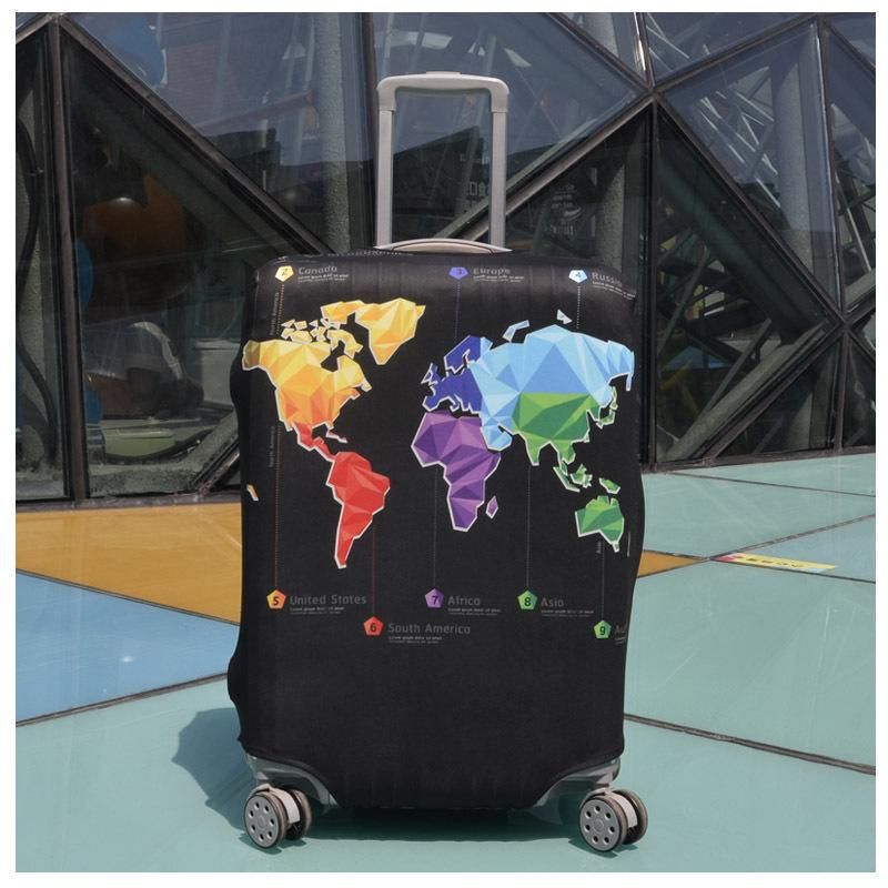 Elastic suitcase cover trolley case dust cover bag protective cover map pattern 24/28 inch/30 inch one piece dropshipping Map M (22-24 inches)
