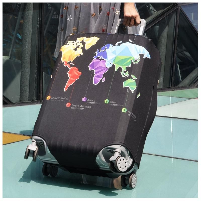 Elastic suitcase cover trolley case dust cover bag protective cover map pattern 24/28 inch/30 inch one piece dropshipping Map M (22-24 inches)