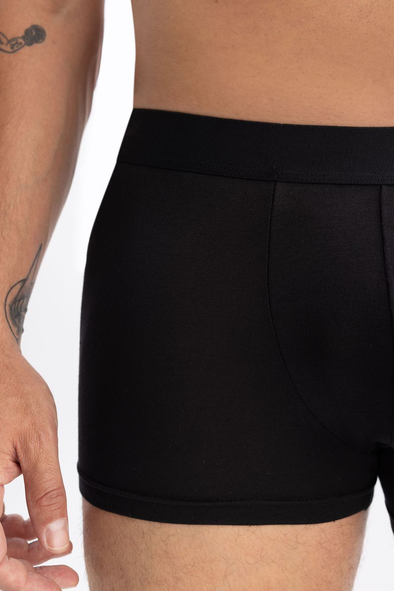 Man Casual Regular Fit Knitted Boxer - Black