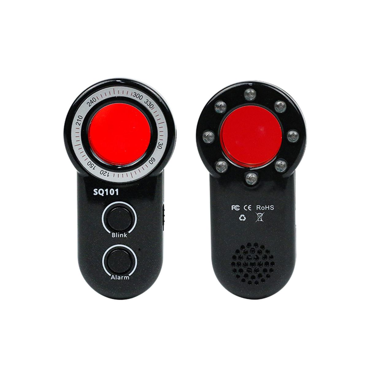 Mini Anti-Spy Detector USB Rechargeable Anti-Spy Camera Finder Vibration Alarm Camera Detector with 8 Infrared LEDs Vibration Alarm for Car Hotel Trip Travel Fitting Room