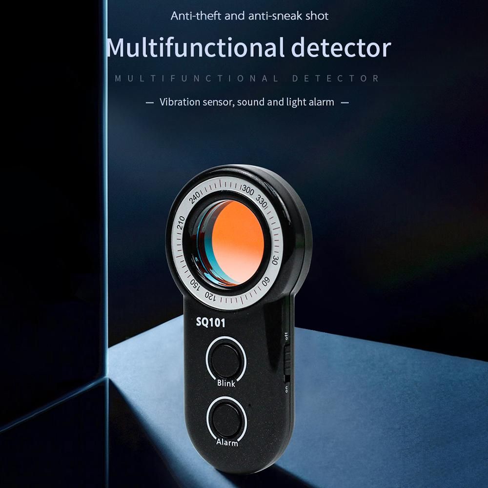 Mini Anti-Spy Detector USB Rechargeable Anti-Spy Camera Finder Vibration Alarm Camera Detector with 8 Infrared LEDs Vibration Alarm for Car Hotel Trip Travel Fitting Room