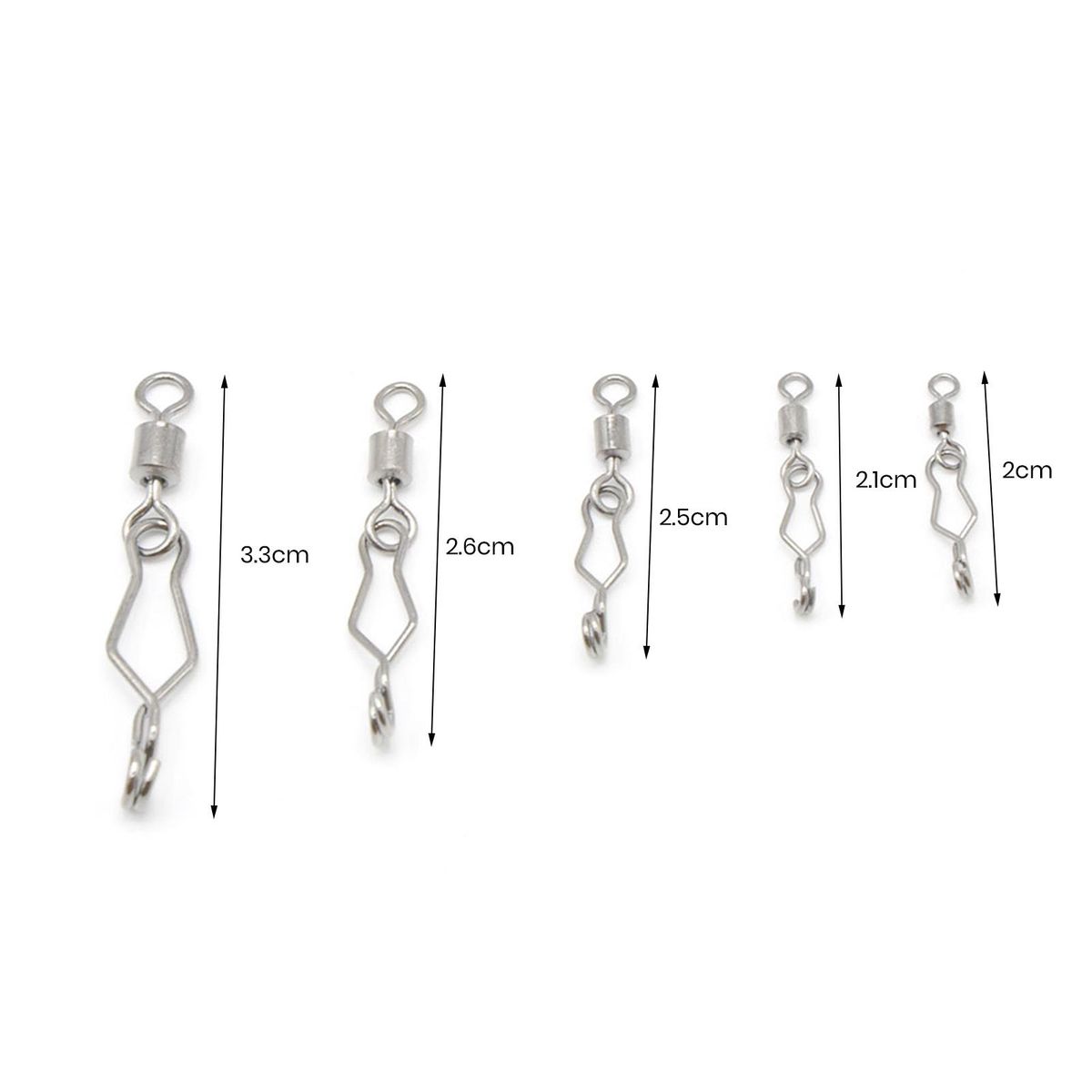 30Pcs Fishhook Connector 8-ring Fishhook Snap Swivel