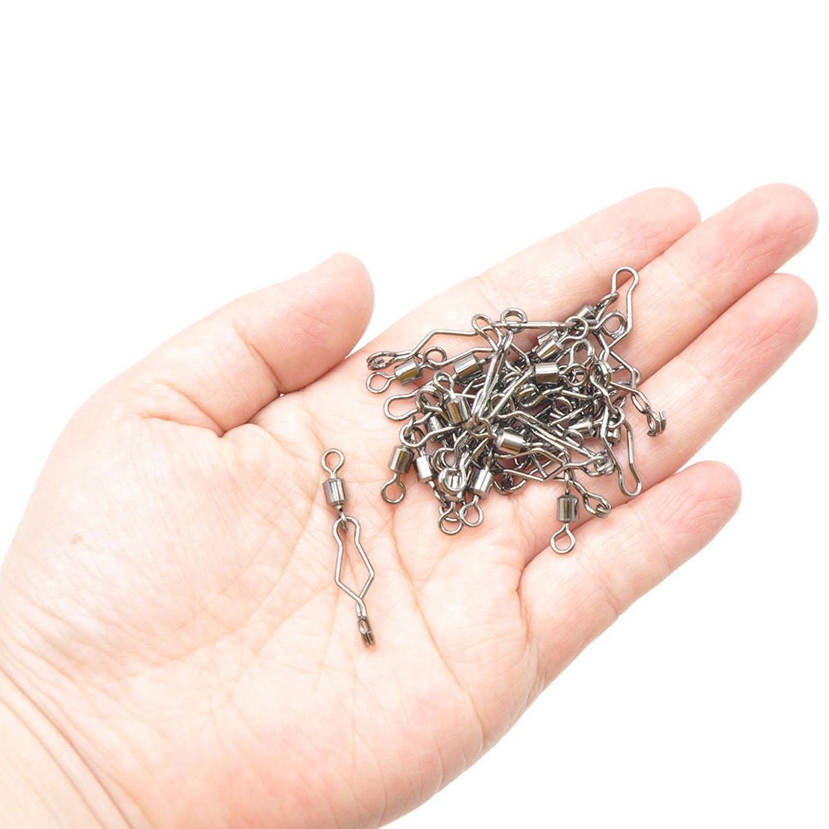 30Pcs Fishhook Connector 8-ring Fishhook Snap Swivel