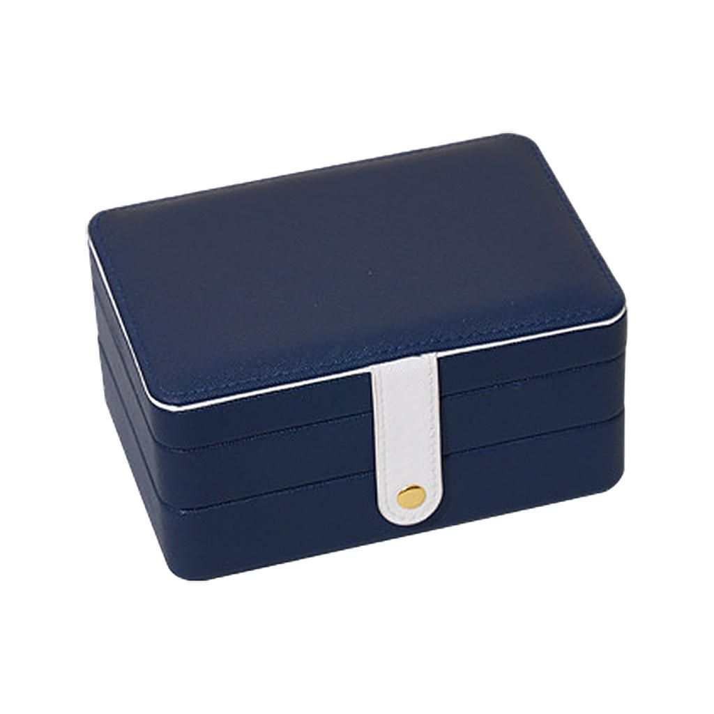 Jewelry Box Chic Adjustable Compartments Holder Showcase For Blue
