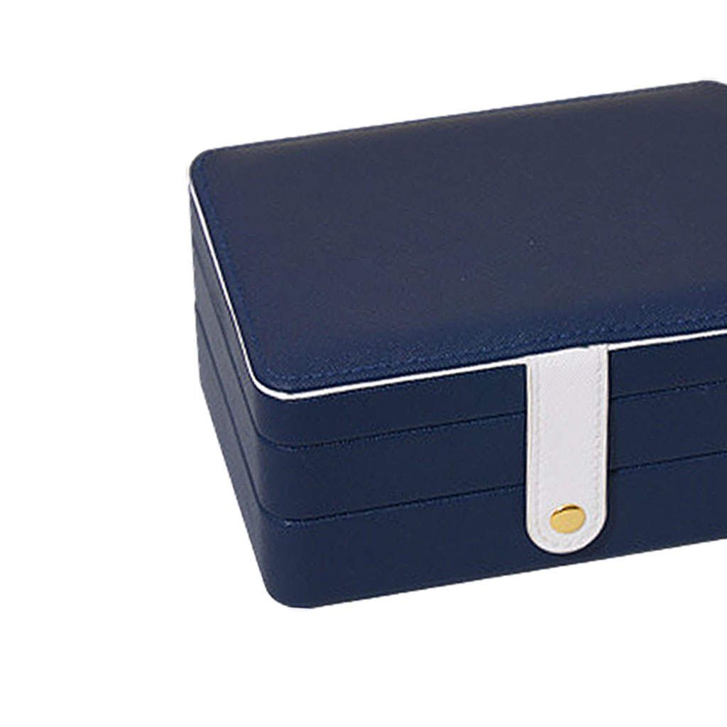 Jewelry Box Chic Adjustable Compartments Holder Showcase For Blue