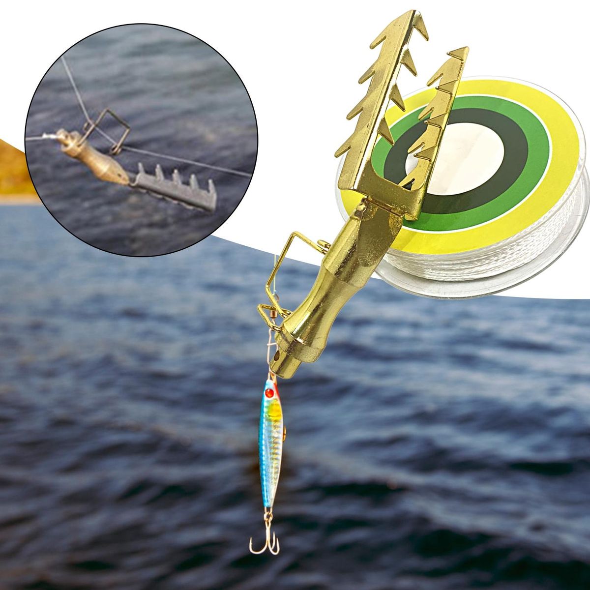 1 Set Bait Rescue Seeker Metal Bait Rescue Seeker Fishing Retriever Golden